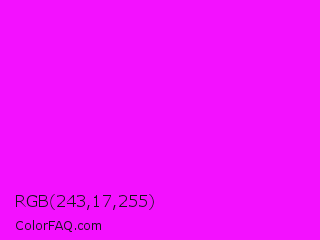 RGB 243,17,255 Color Image