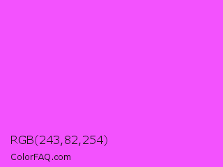 RGB 243,82,254 Color Image