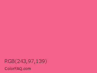 RGB 243,97,139 Color Image
