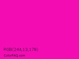 RGB 244,13,178 Color Image