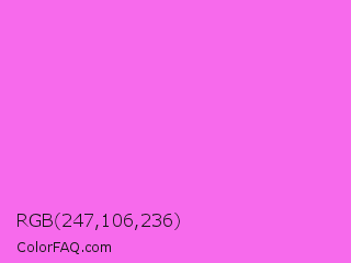RGB 247,106,236 Color Image