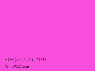 RGB 247,79,219 Color Image