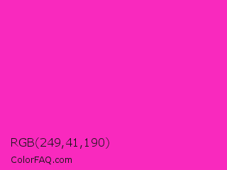 RGB 249,41,190 Color Image