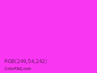 RGB 249,54,242 Color Image