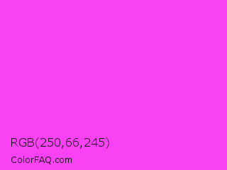 RGB 250,66,245 Color Image