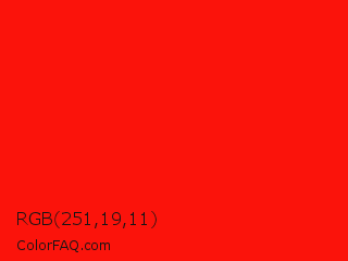 RGB 251,19,11 Color Image