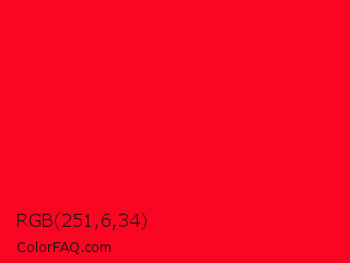 RGB 251,6,34 Color Image