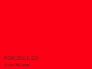 RGB 252,1,22 Color Image