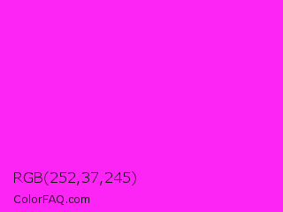RGB 252,37,245 Color Image