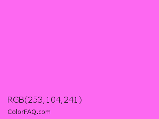 RGB 253,104,241 Color Image