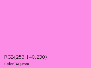 RGB 253,140,230 Color Image