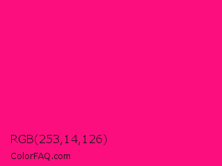 RGB 253,14,126 Color Image