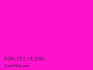 RGB 253,18,206 Color Image