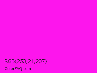 RGB 253,21,237 Color Image
