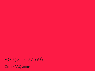 RGB 253,27,69 Color Image