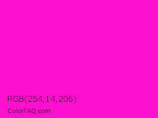 RGB 254,14,206 Color Image