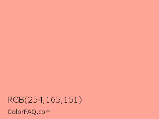 RGB 254,165,151 Color Image