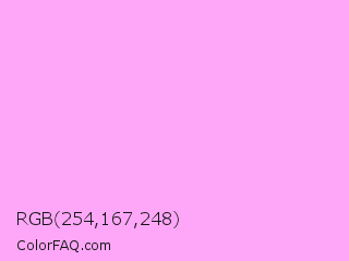 RGB 254,167,248 Color Image