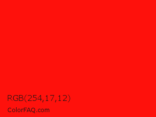RGB 254,17,12 Color Image