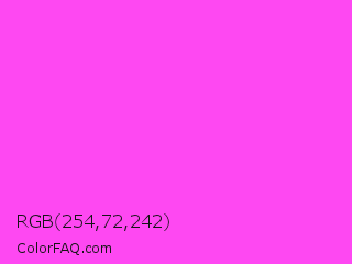 RGB 254,72,242 Color Image