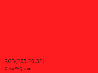 RGB 255,28,32 Color Image