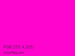 RGB 255,4,205 Color Image