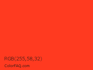 RGB 255,58,32 Color Image