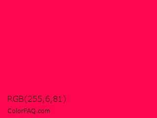 RGB 255,6,81 Color Image