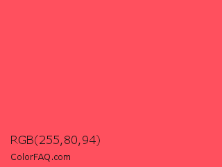RGB 255,80,94 Color Image