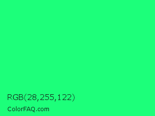 RGB 28,255,122 Color Image