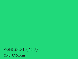 RGB 32,217,122 Color Image