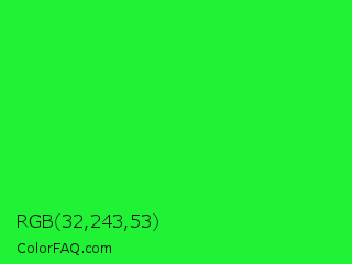 RGB 32,243,53 Color Image