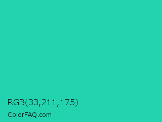 RGB 33,211,175 Color Image