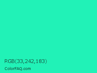 RGB 33,242,183 Color Image