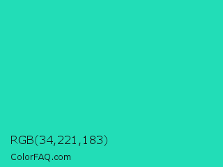 RGB 34,221,183 Color Image