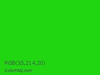 RGB 35,214,20 Color Image