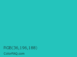 RGB 36,196,188 Color Image