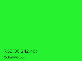 RGB 38,242,48 Color Image