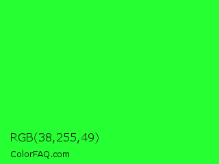 RGB 38,255,49 Color Image