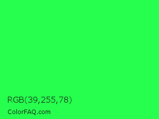 RGB 39,255,78 Color Image