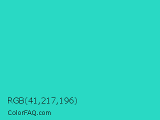 RGB 41,217,196 Color Image