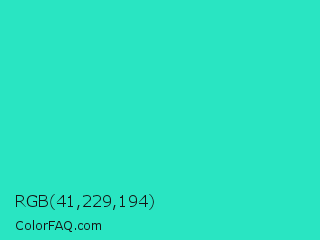 RGB 41,229,194 Color Image