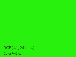 RGB 41,241,14 Color Image
