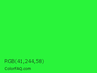RGB 41,244,58 Color Image