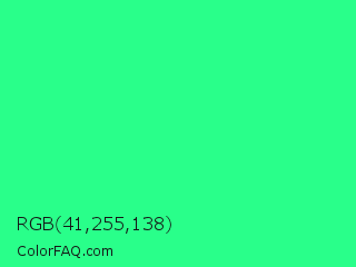 RGB 41,255,138 Color Image