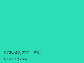 RGB 42,222,183 Color Image