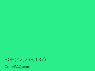 RGB 42,238,137 Color Image