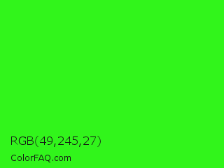 RGB 49,245,27 Color Image