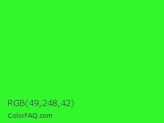 RGB 49,248,42 Color Image