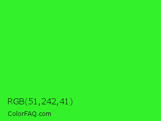 RGB 51,242,41 Color Image